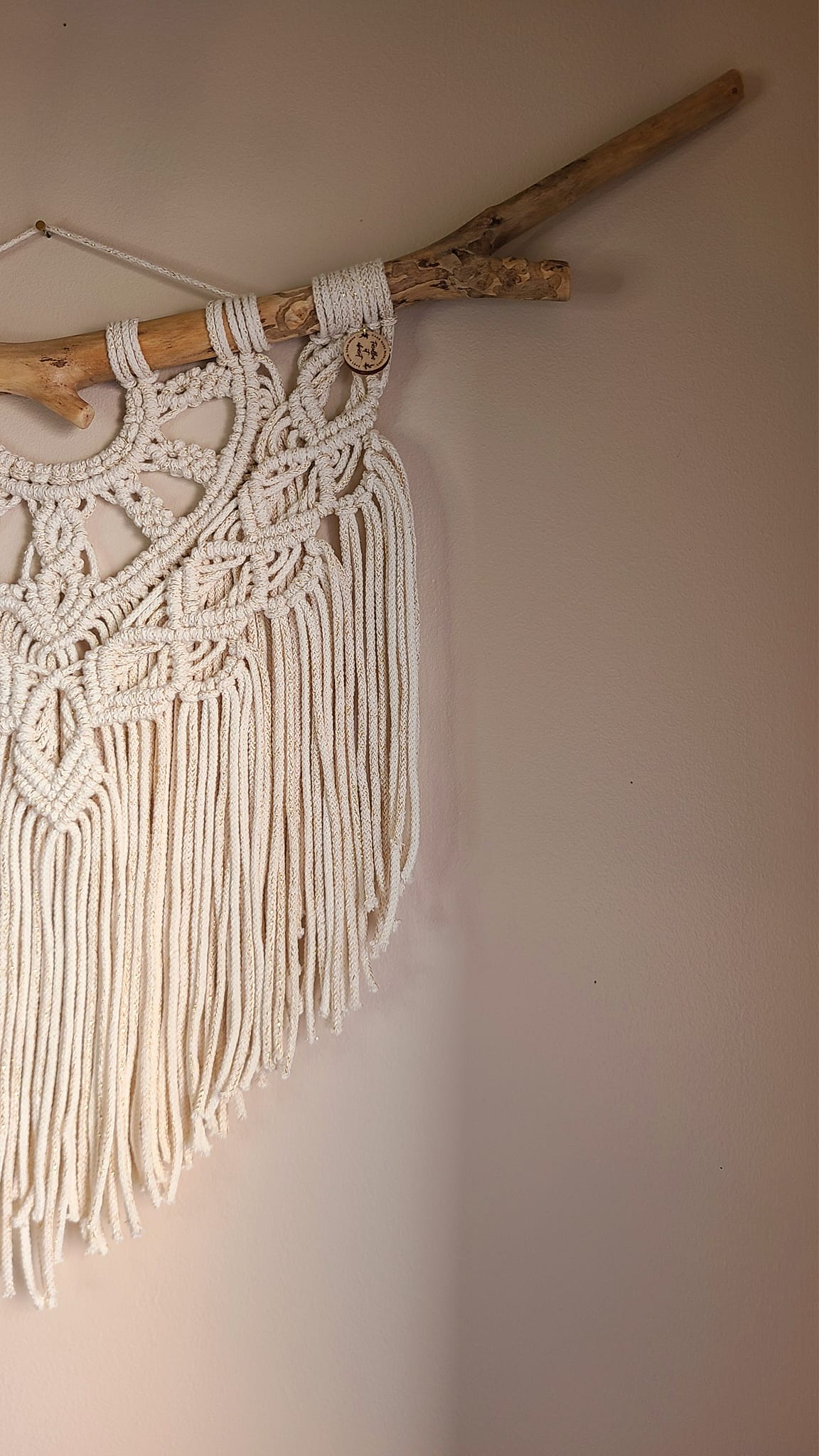 macramé natura naturel et or