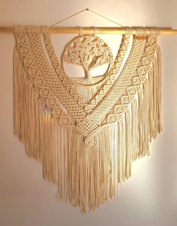 tenture mural en macramé