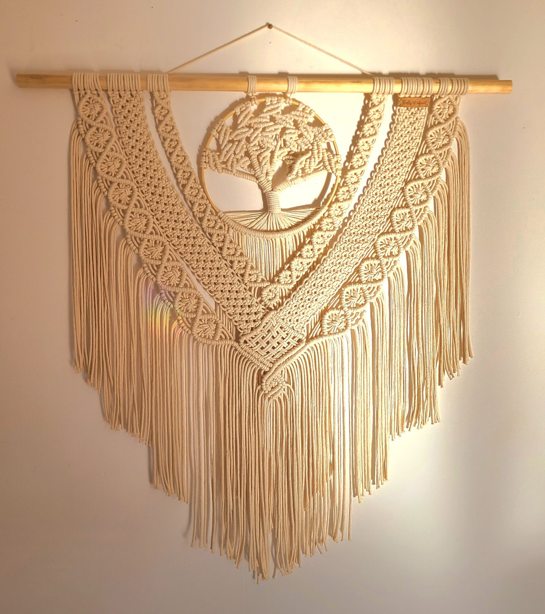 tenture mural en macramé