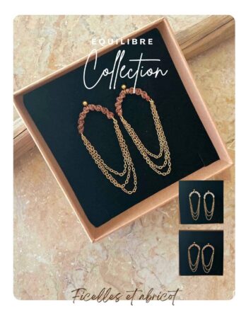 Boucles d'oreilles Céleste - micromacramé et clou perlé