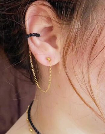 Bijou de liaison - plaqué or sur acier chirurgical et micromacramé